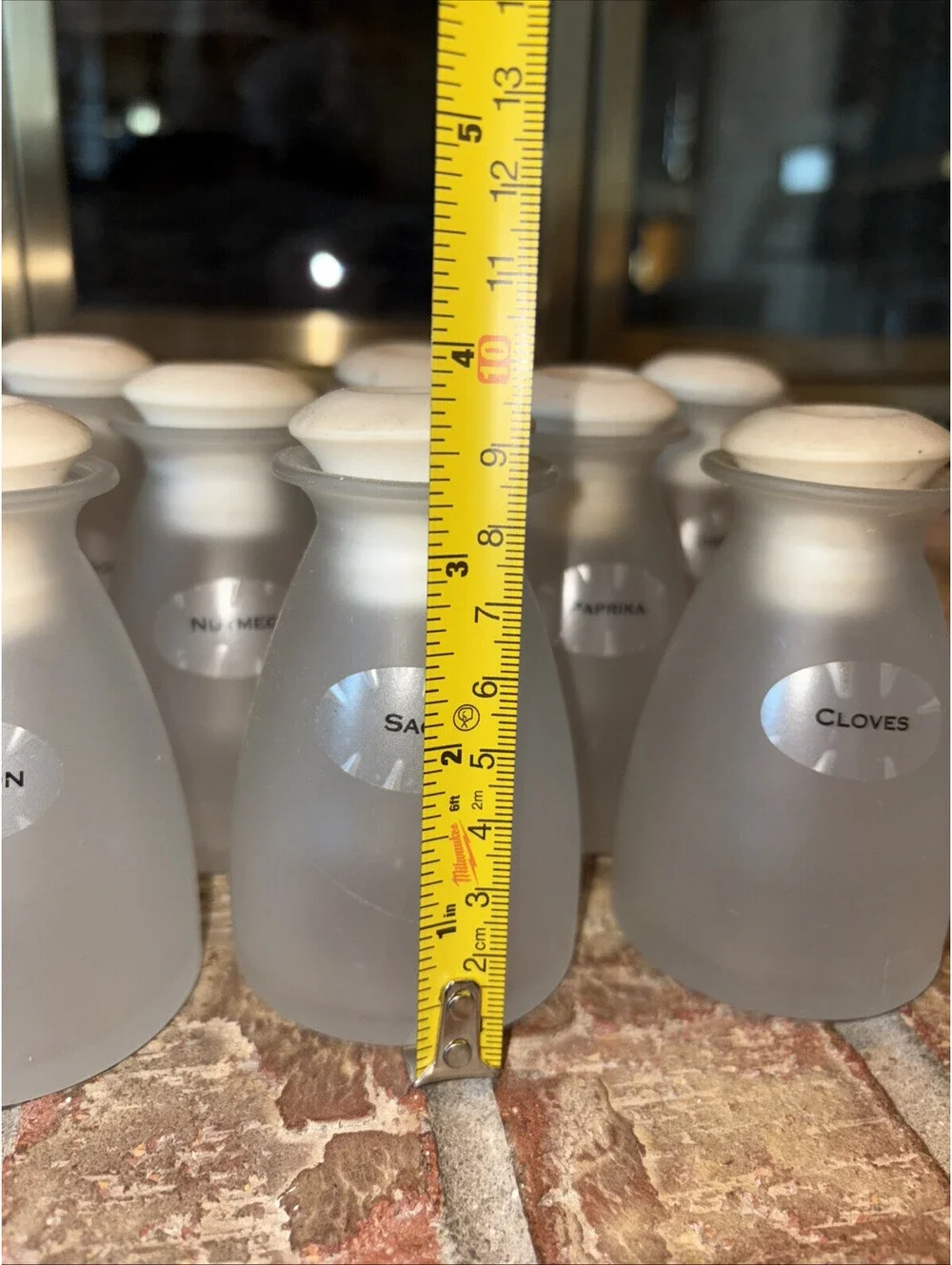 Set Of 12 Frosted Spice Jars